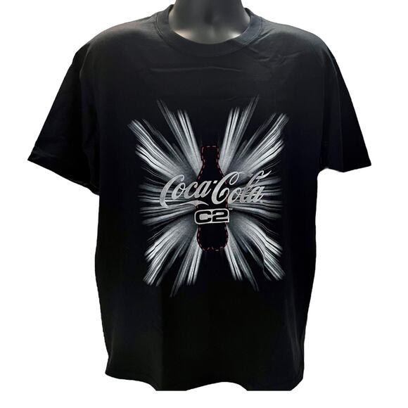 Vintage Coca-Cola C2 Promo T-Shirt - Size Large - Black 2000s Y2K Coke Soda Tee - Picture 1 of 9